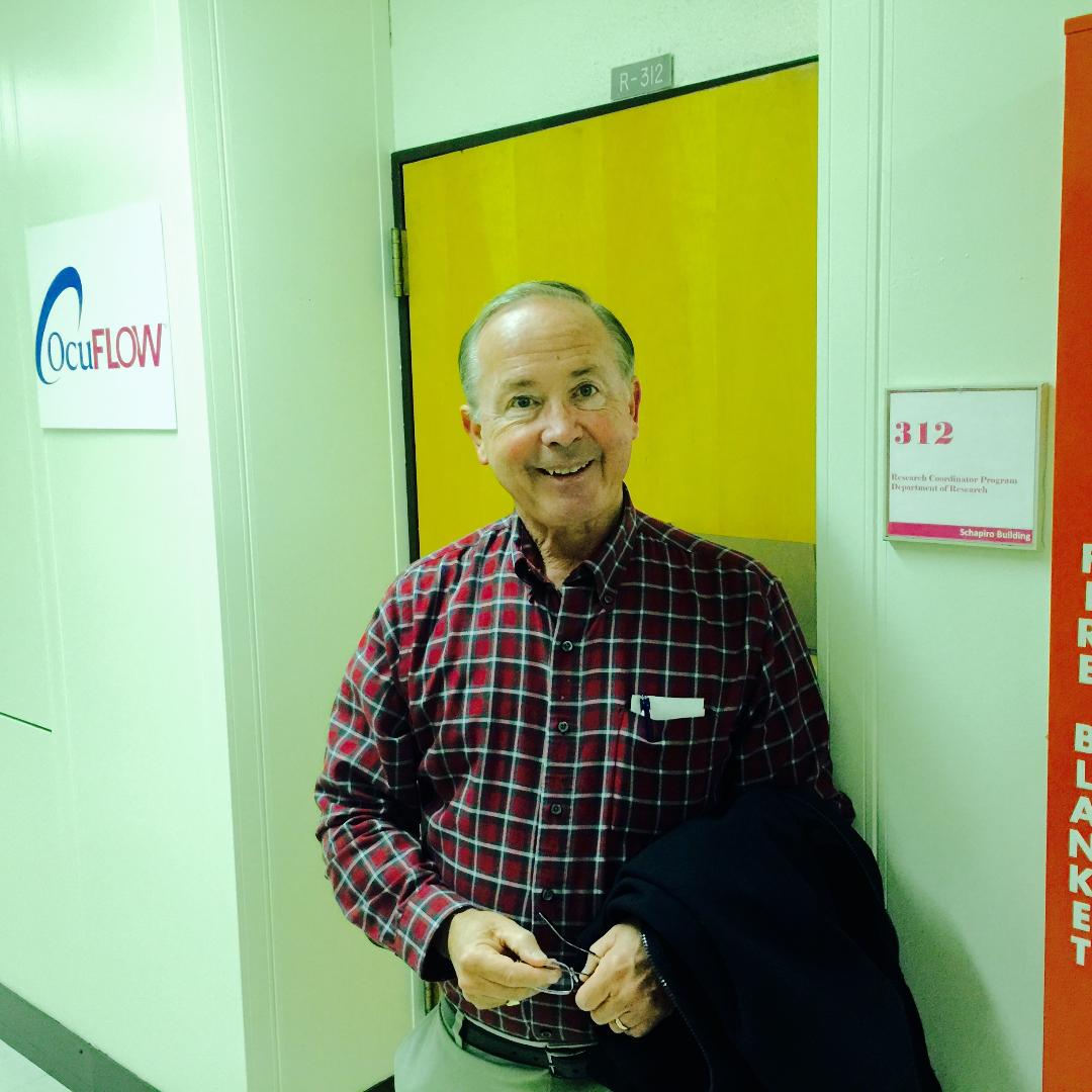 Kent Hoffman just outside the OcuFlow Lab, Mount Sinai Hospital.