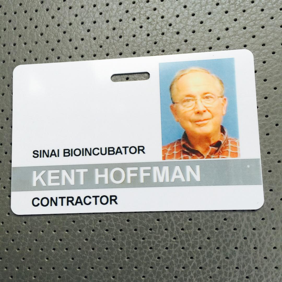 Mount Sinai Hospital ID badge for contractor Kent Hoffman.