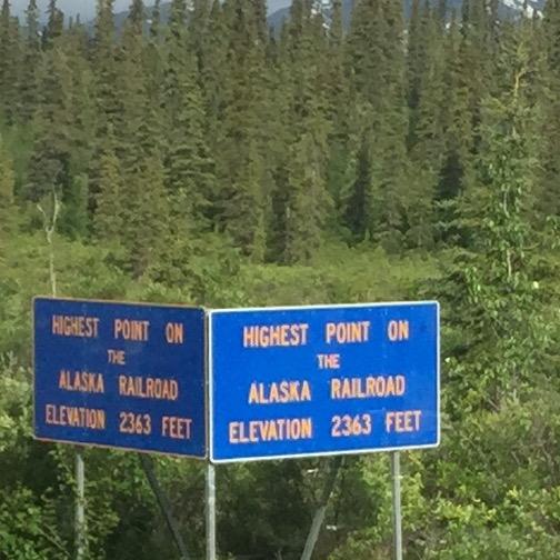 Highest Point on Alaska RR: Elevation 2363 Feet (2016).